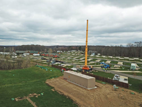 Aerial view of the package plant installation